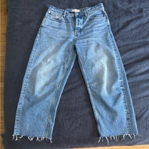 Madewell darted barrel leg Jean